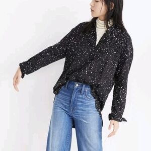 Madewell Oversized Ex-Boyfriend Shirt in Star Print Size S